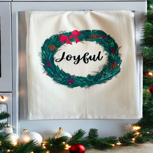 Holiday Tea Towel - Joyful Print